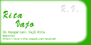 rita vajo business card